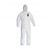 (1) Case KleenGuard A20 White Coveralls W/ Hood