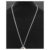 14" Silver Tone Crystal Charm Necklace