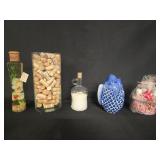 Large Vase w/Corks, Ceramic Fish & More