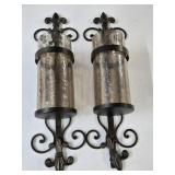 (2) Fleur-de-lis Metal Light Sconce