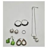(1) 202S Crystal Necklace, (4) Prs Earrings +