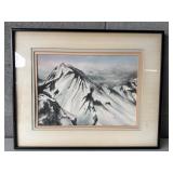 16ï¿½x20ï¿½ Snowy Mountain Range Signed By Betty