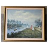 23ï¿½x27ï¿½ Vintage Oil Painting By Rabous