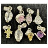 8 Necklace Pendants W/ Markings 750 & 18KGP
