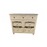 38.5"x18"x 32" Bright White Country 5 Drawer