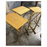 Folding Tray Set 3 Trays TV Dinner Table & Storage