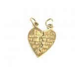 Yellow Gold Religious Breakable Heart Charm