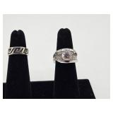 (2) Silver Tone Rings