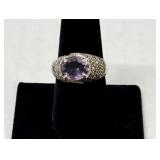 925 Silver Amethyst Ring Size 9