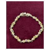 7" Multi Color Gemstone Bracelet 925 Silver