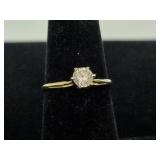 14K Diamond Solitaire Sz 6.5