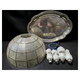 (4) Replacement Bulbs, Lamp Shade, Silver Tone