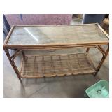 51"x19" 29.5" VTG Bamboo Console Table with Glass