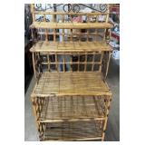 31"x19.5"x63" Mid Century Modern Bamboo Shelves
