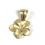 14K Yellow Gold Flower Necklace Pendant