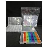 (2) Divided Plastic Organizers, RX Storage