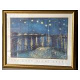 31"x26" Van Gogh Night Stars Framed