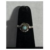 Sz:4, 925, Silver Flower Ring