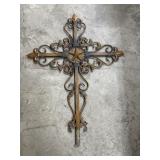 29" x 40.5" Metal Cross With Star in the Middle