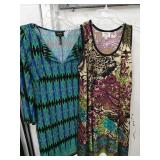 (2) Abstract Print Stretchy Dresses