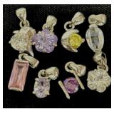 8 Necklace Pendants W/ Markings 750 & 18KGP
