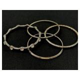 4 Bangle Bracelets Rhinestones