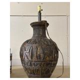 Wooden Lamp, Lamp Shade Missing