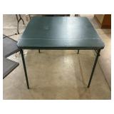 VTG Green Samsonite Folding Table 33.5"x33.5"x27"