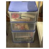 Plastic 3 Drawer Storage With Items Included