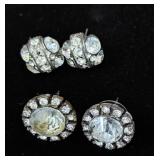 (2prs) Vintage Rhinestone Earrings