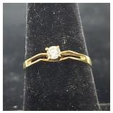 10K Gold Diamond Solitaire Sz 8
