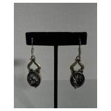 925 Pair Of Earrings Black Rutilated