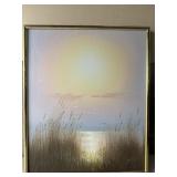 24ï¿½x20ï¿½ Sunset Tall Grass Birds, By K. Sander