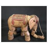 Vintage Wooden Elephant Puppet