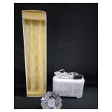 Hand Sculptured Beeswax, Diffuser & Desk Clock