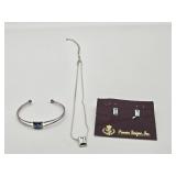Premier Designs Aqua Blue Necklace, Bracelet &