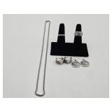 Premier Designs Silver Tone Chain, (2) Rings +