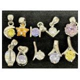 10 Necklace Pendants Some Marked 750 Plated