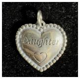 925 Daughter Heart Charm