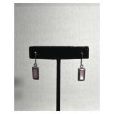 925 Silver Purple Earring