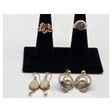 (2) Rings, (2) Prs Earrings