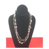 14" Premier Designs Purple Stone Necklace