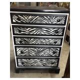 32"x18.5"x44" Dixie 4 Drawer Zebra Wooden Chest