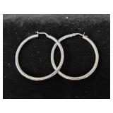14k Marked Hoop Earrings Italy