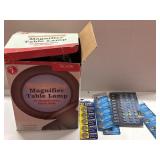 Magnifier Table Lamp & Batteries