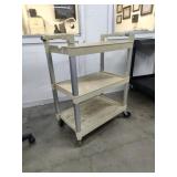 White 3 Tier Rolling Food Cart