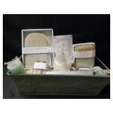 Green Metal Bath Gift Basket