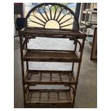 VTG Arched Wicker Shelving Unit 27"x12"x53"