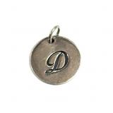 925 Silver Initial Stamped Letter D Charm
