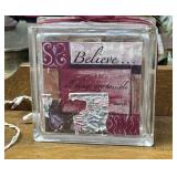 Believe Glass Home Decor With Lights 8"x3"x 8"